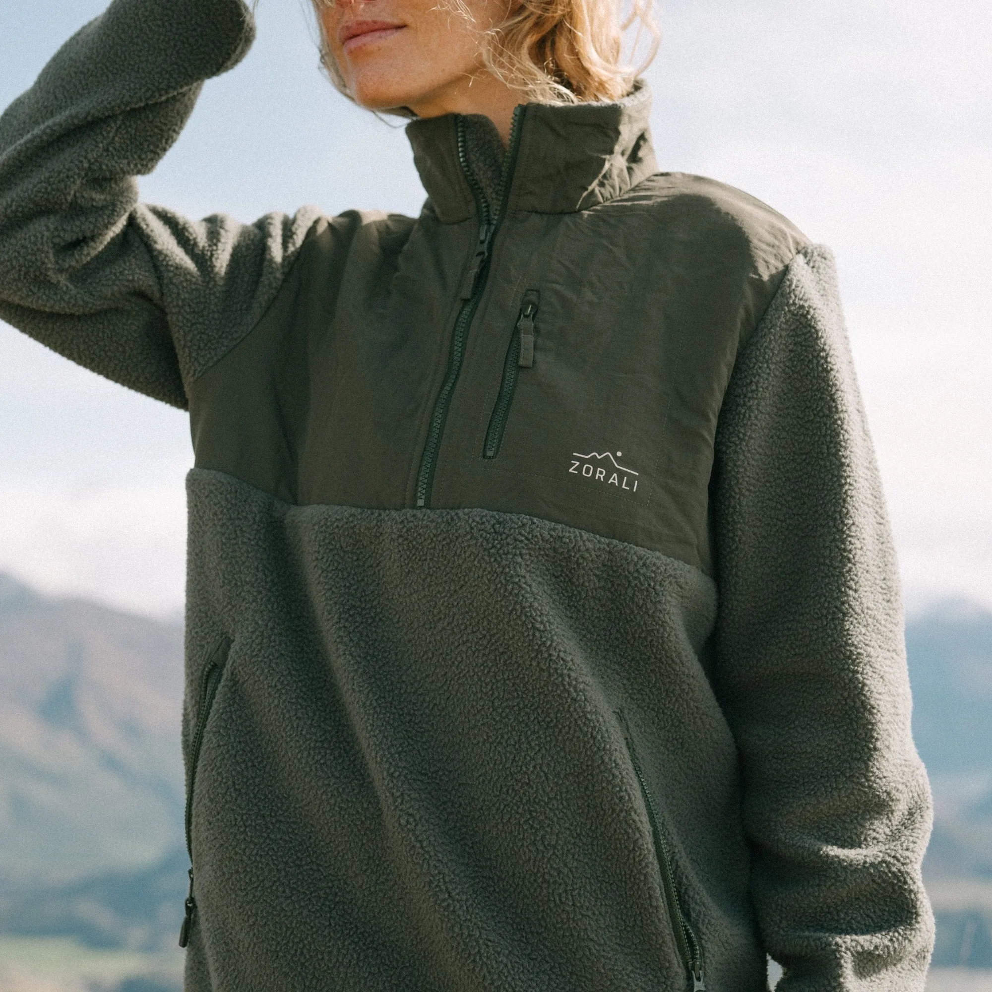 1/4 Zip Fleece Dusty Olive