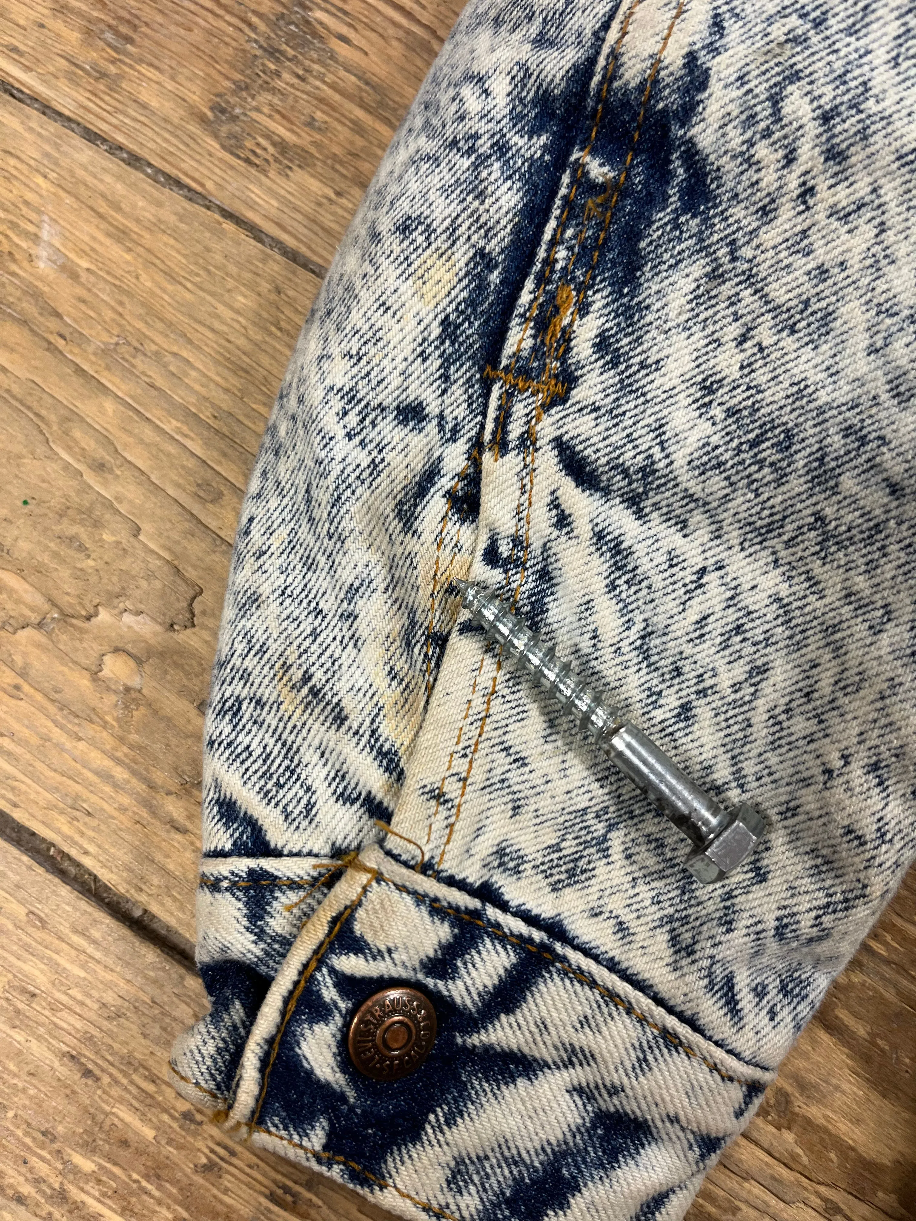 1980s Acid Wash Sherpa-Lined Denim Jacket by LEVI'S