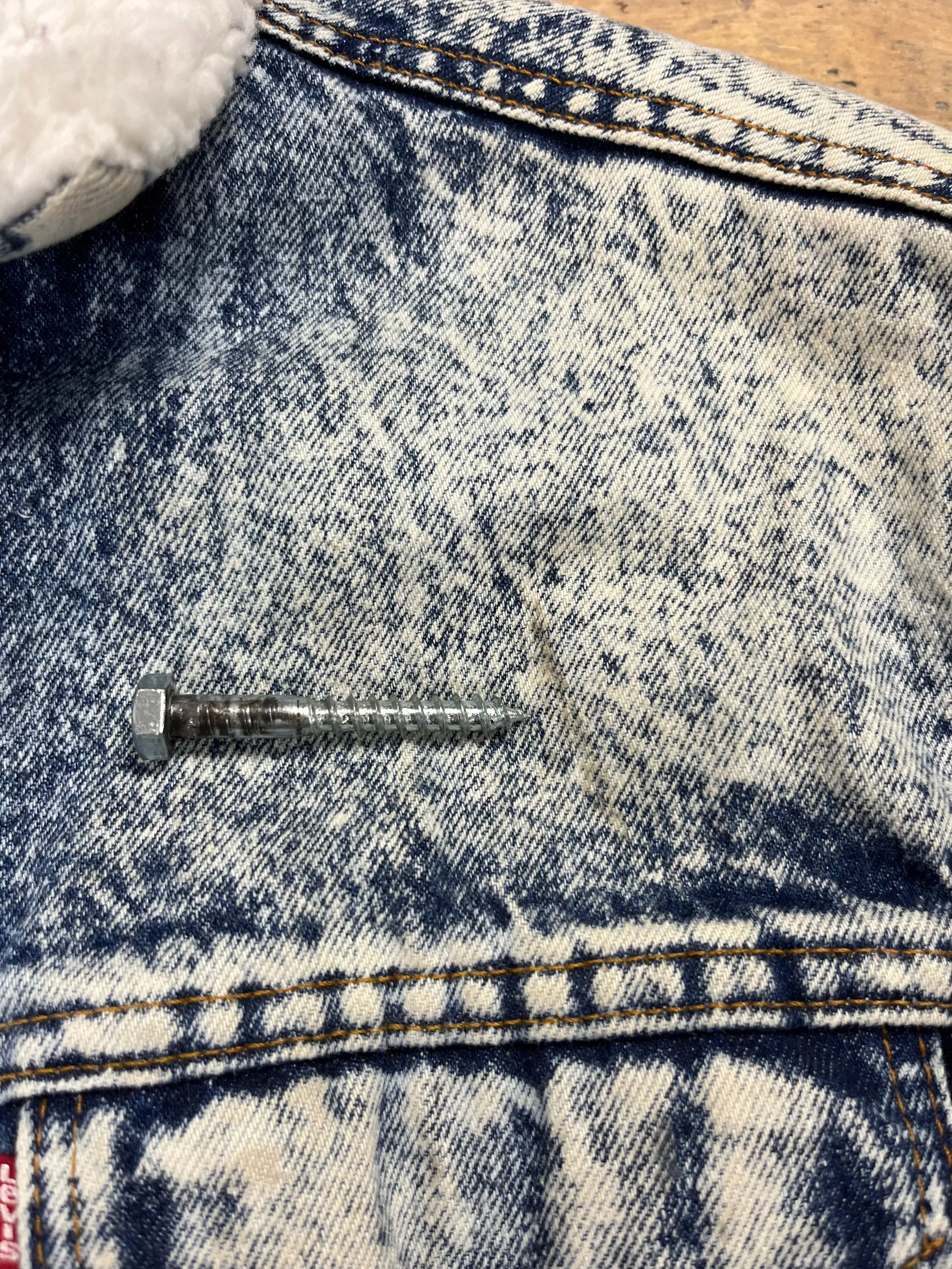 1980s Acid Wash Sherpa-Lined Denim Jacket by LEVI'S