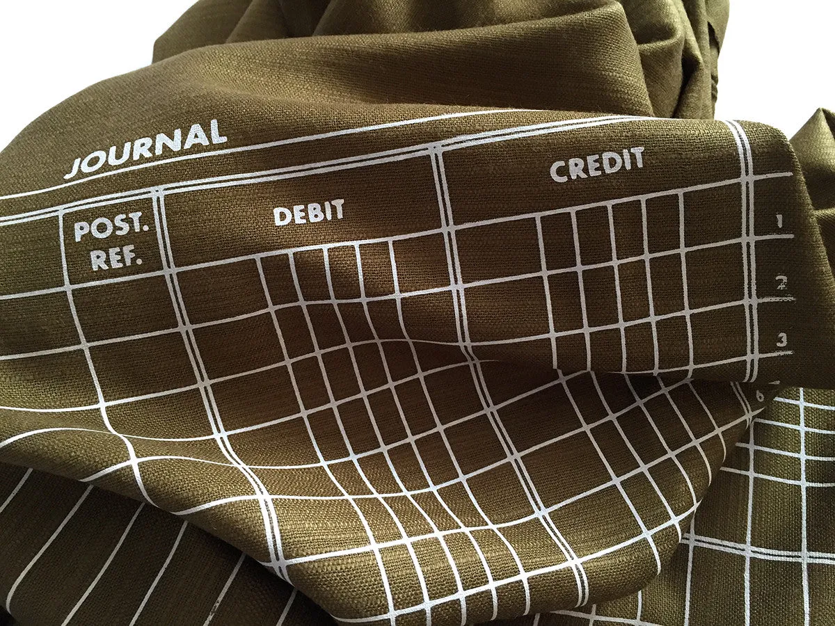 Accountant Scarf. Ledger Paper linen weave pashmina