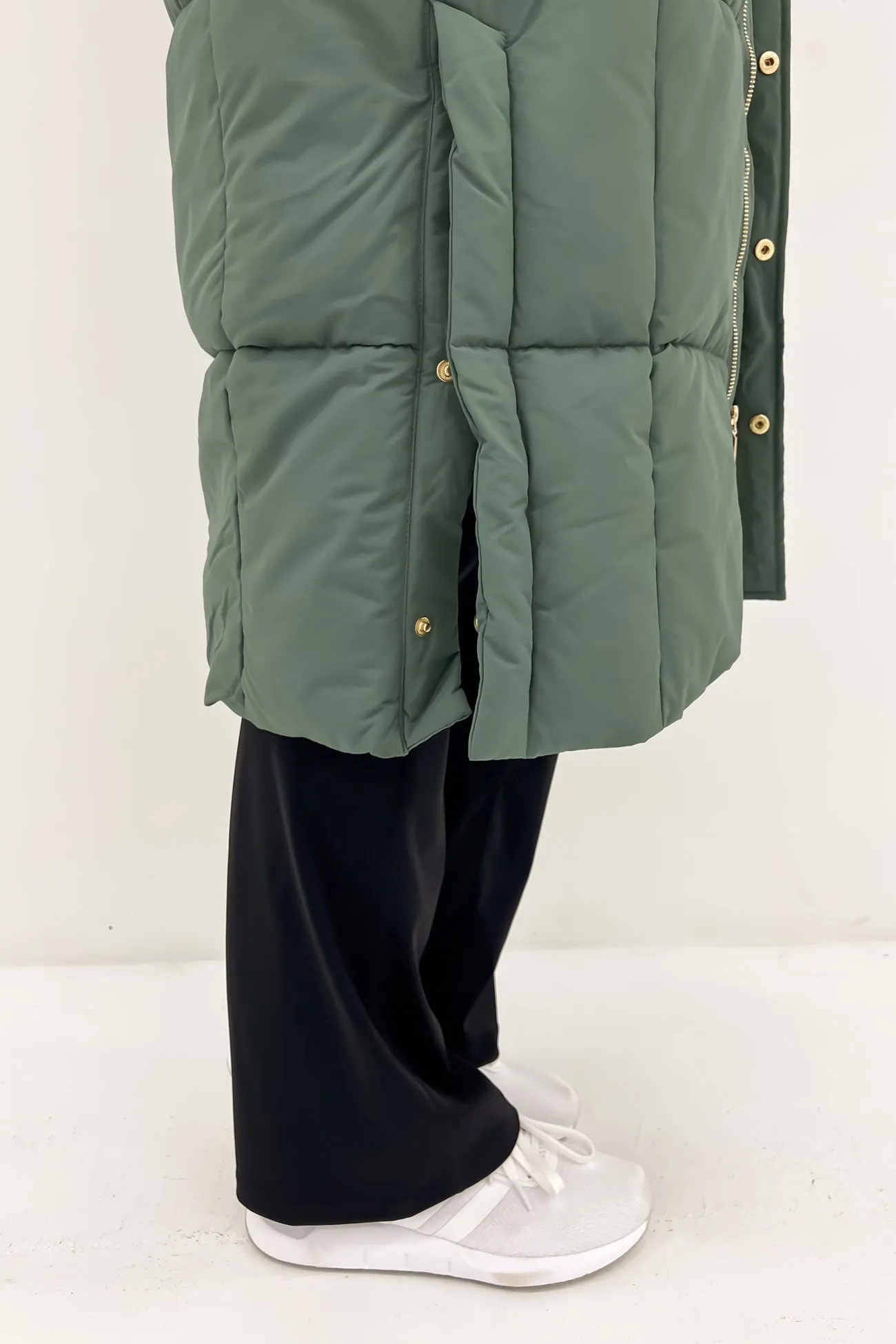 Active Fur Longline Puffer Green