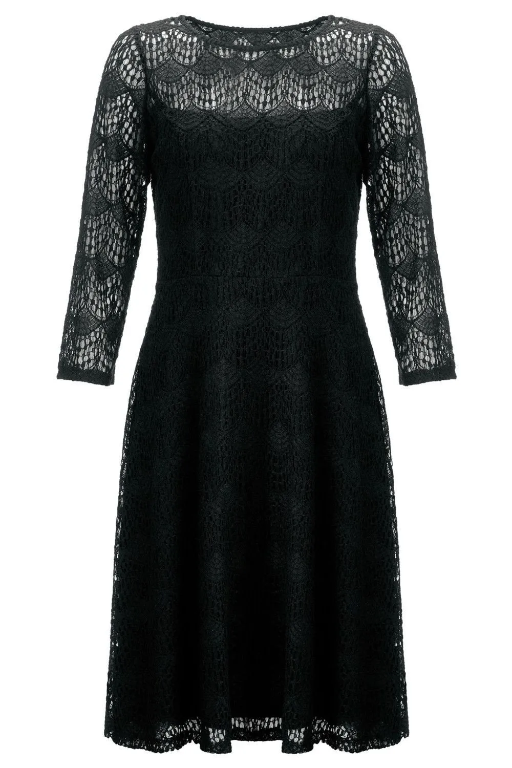 ALICE TEMPERLEY Somerset Black Fit and Flare Skater Dress (UK 06)