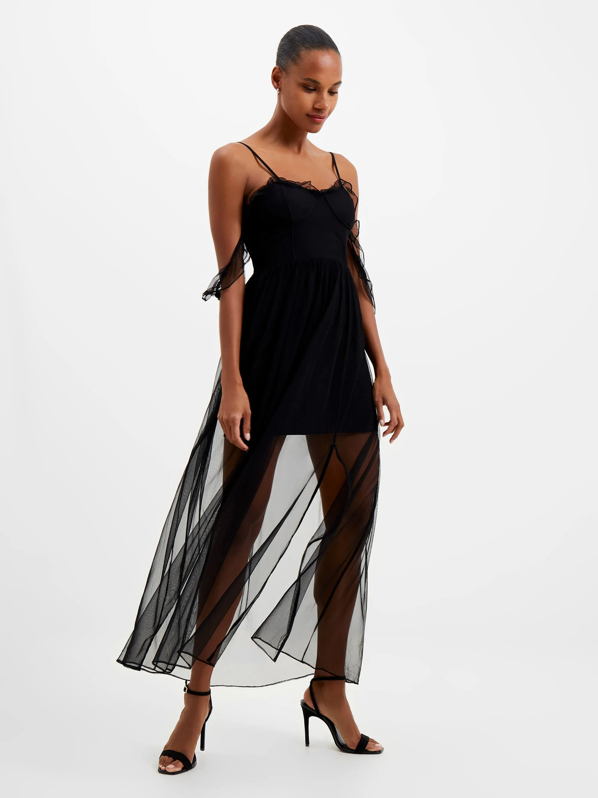 Alizee Mesh Night Out Maxi Dress