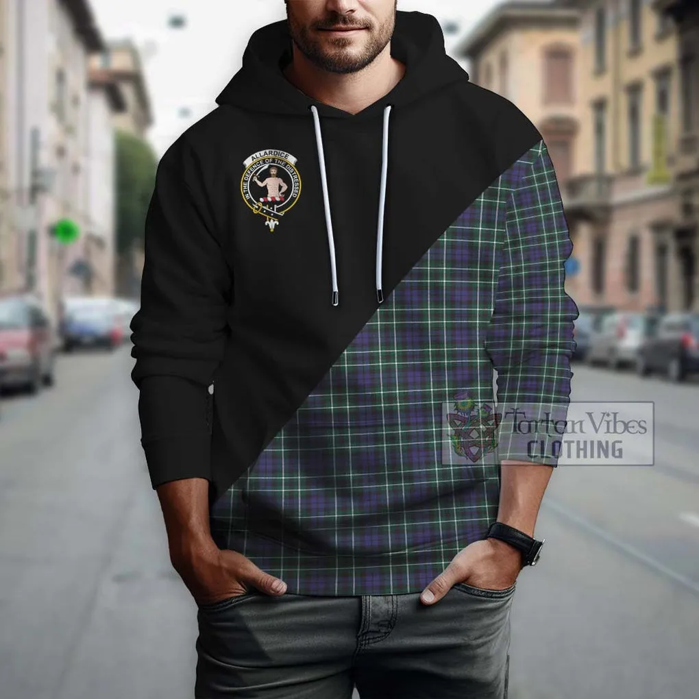 Allardice Tartan Hoodie with Family Crest and Military Logo Style