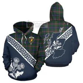 Allison Tartan Hoodie Featuring Thistle and Scotland Map