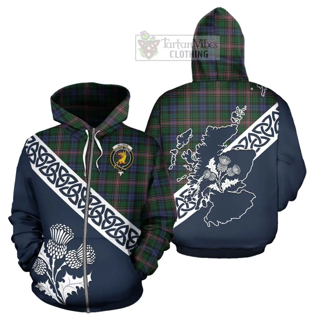 Allison Tartan Hoodie Featuring Thistle and Scotland Map