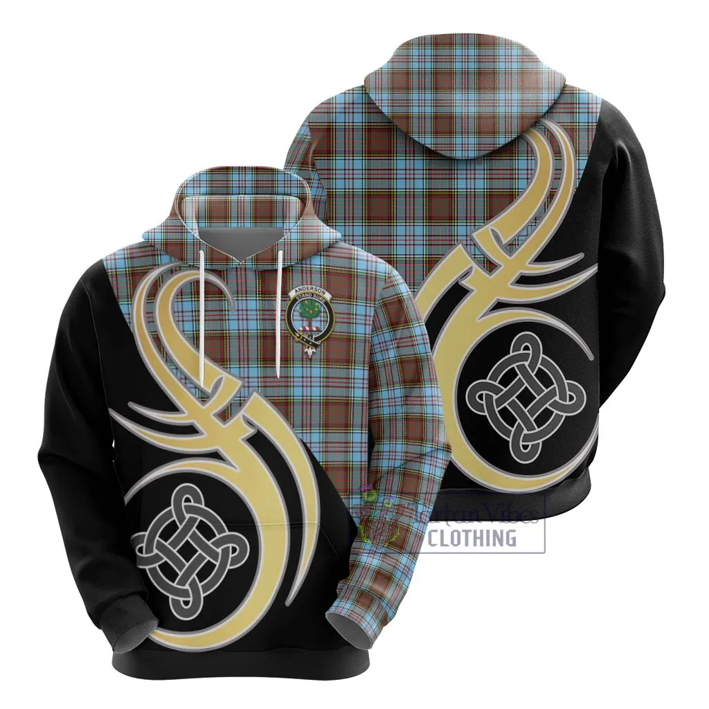 Anderson Ancient Tartan Hoodie with Family Crest and Celtic Symbol Style