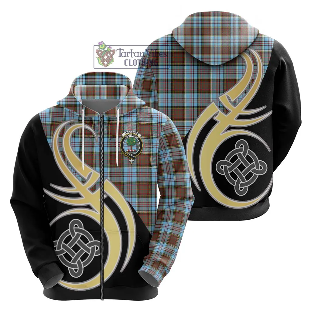 Anderson Ancient Tartan Hoodie with Family Crest and Celtic Symbol Style