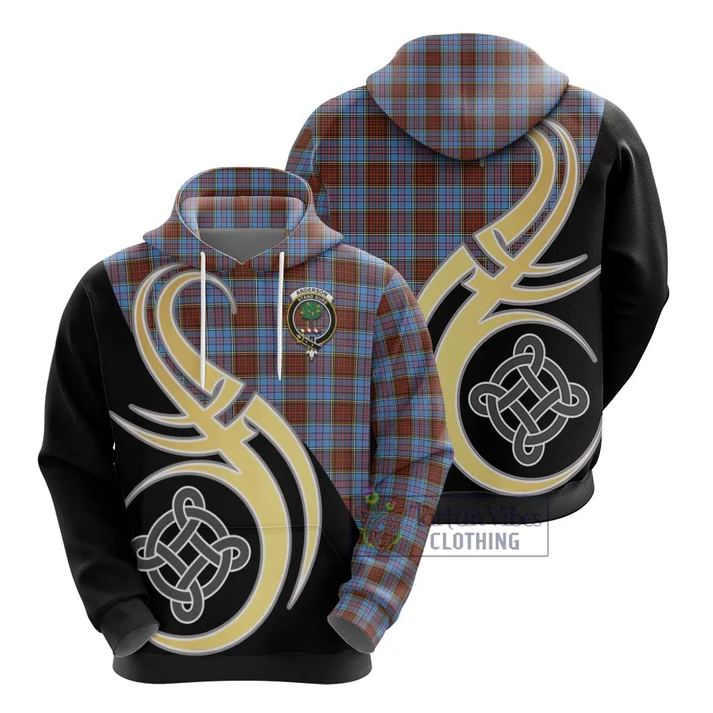 Anderson Modern Tartan Hoodie with Family Crest and Celtic Symbol Style