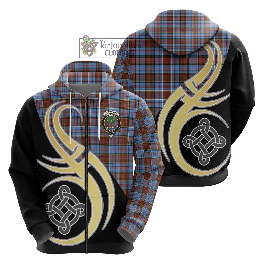 Anderson Modern Tartan Hoodie with Family Crest and Celtic Symbol Style