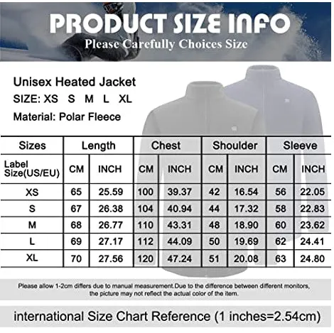 Anniou Unisex Polar Fleece Heated Jacket