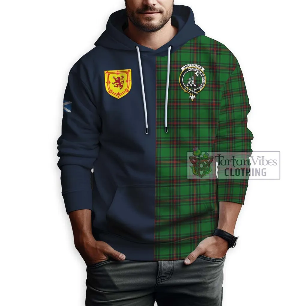 Anstruther Tartan Hoodie Alba with Scottish Lion Royal Arm Half Style