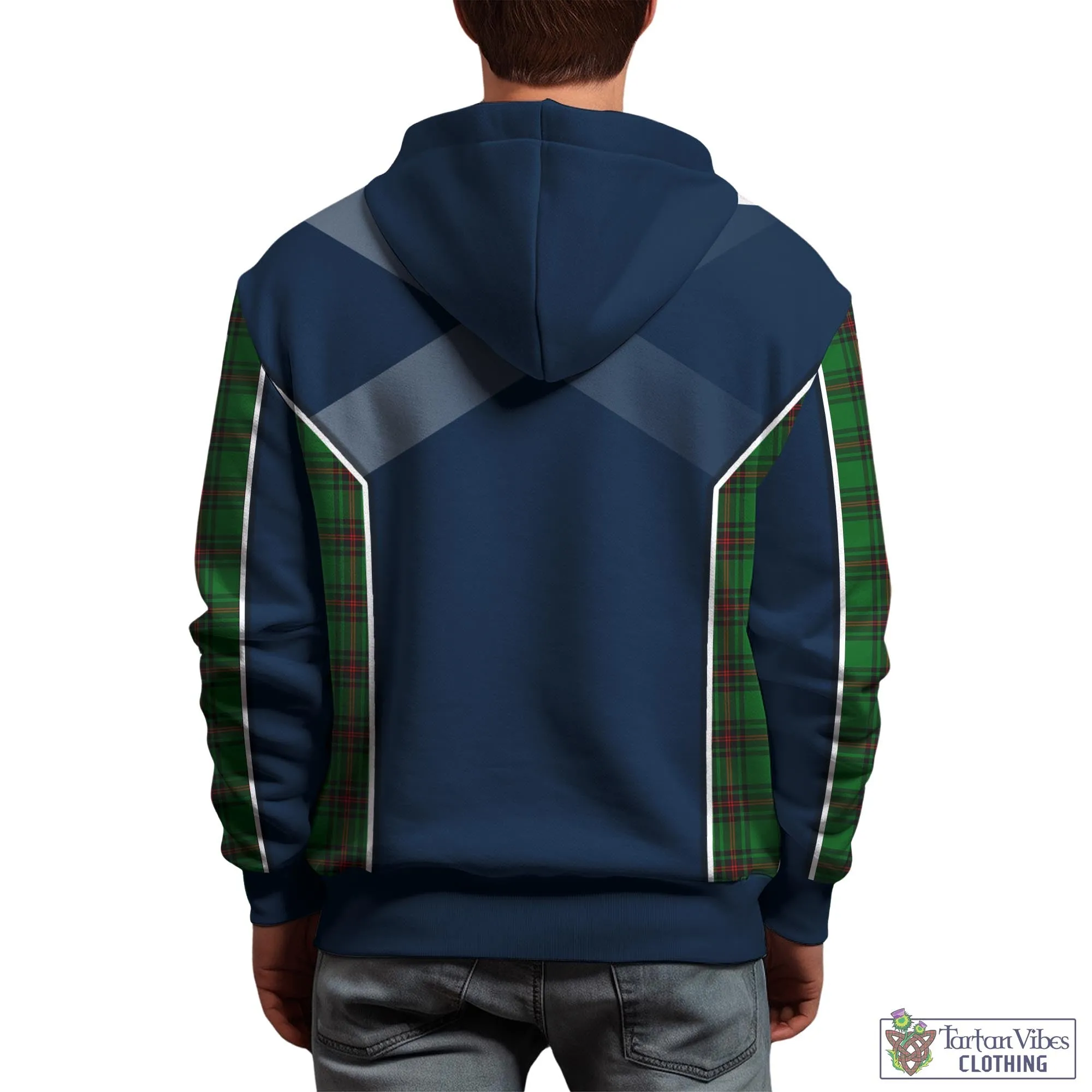 Anstruther Tartan Hoodie with Family Crest and Lion Rampant Vibes Sport Style