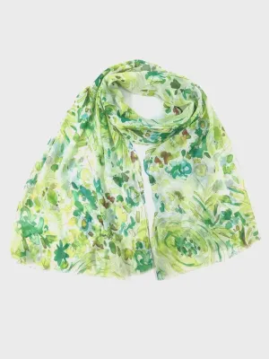 Antheia Flurry of Roses Green Scarf