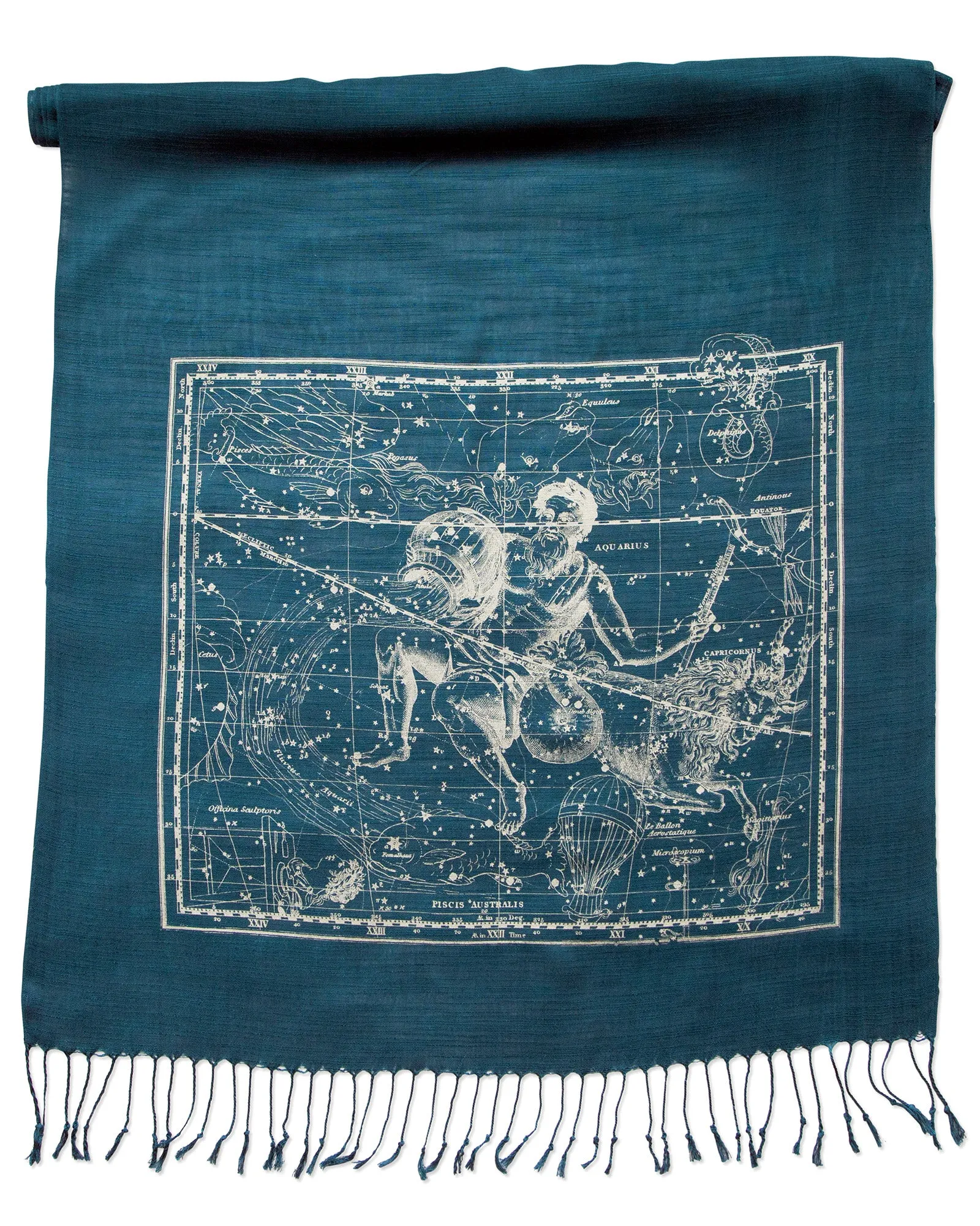 Aquarius & Capricorn Scarf, Zodiac Constellation Bamboo Pashmina