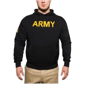 Army Printed Pullover Hoodie - Black