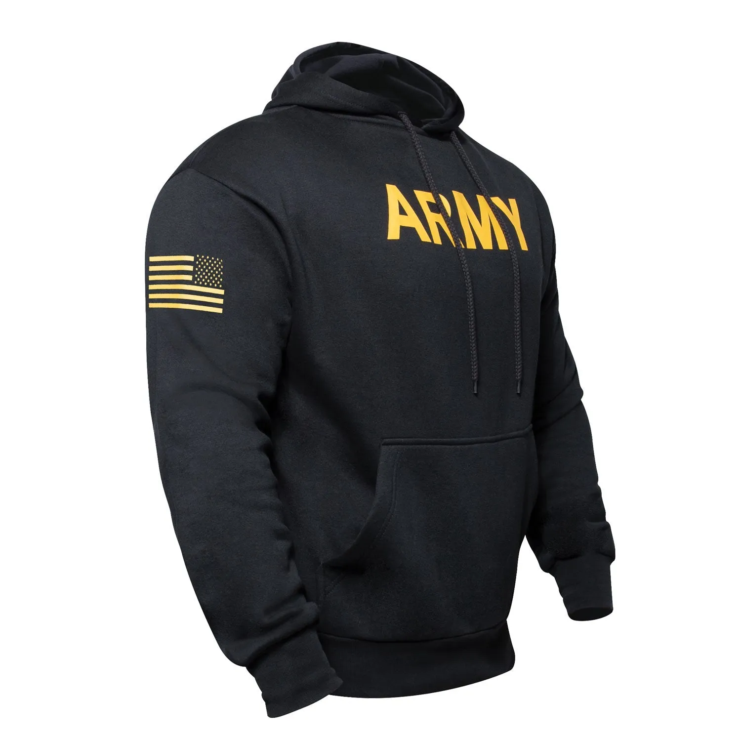 Army Printed Pullover Hoodie - Black