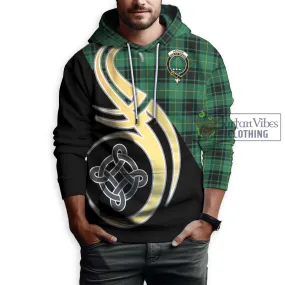 Arthur Ancient Tartan Hoodie with Family Crest and Celtic Symbol Style