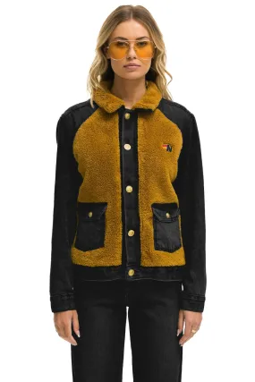 ASPEN SHERPA UNISEX DENIM JACKET - BLACK HONEY