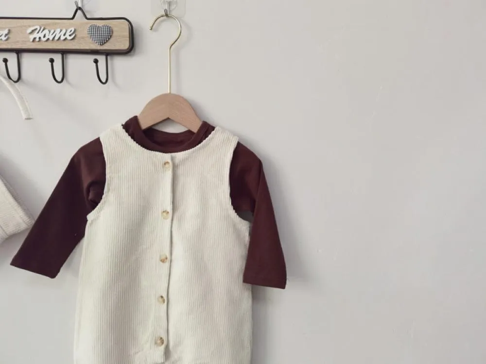 Autumn Winter Baby Boy Corduroy Vest Romper Wholesale Baby Clothes