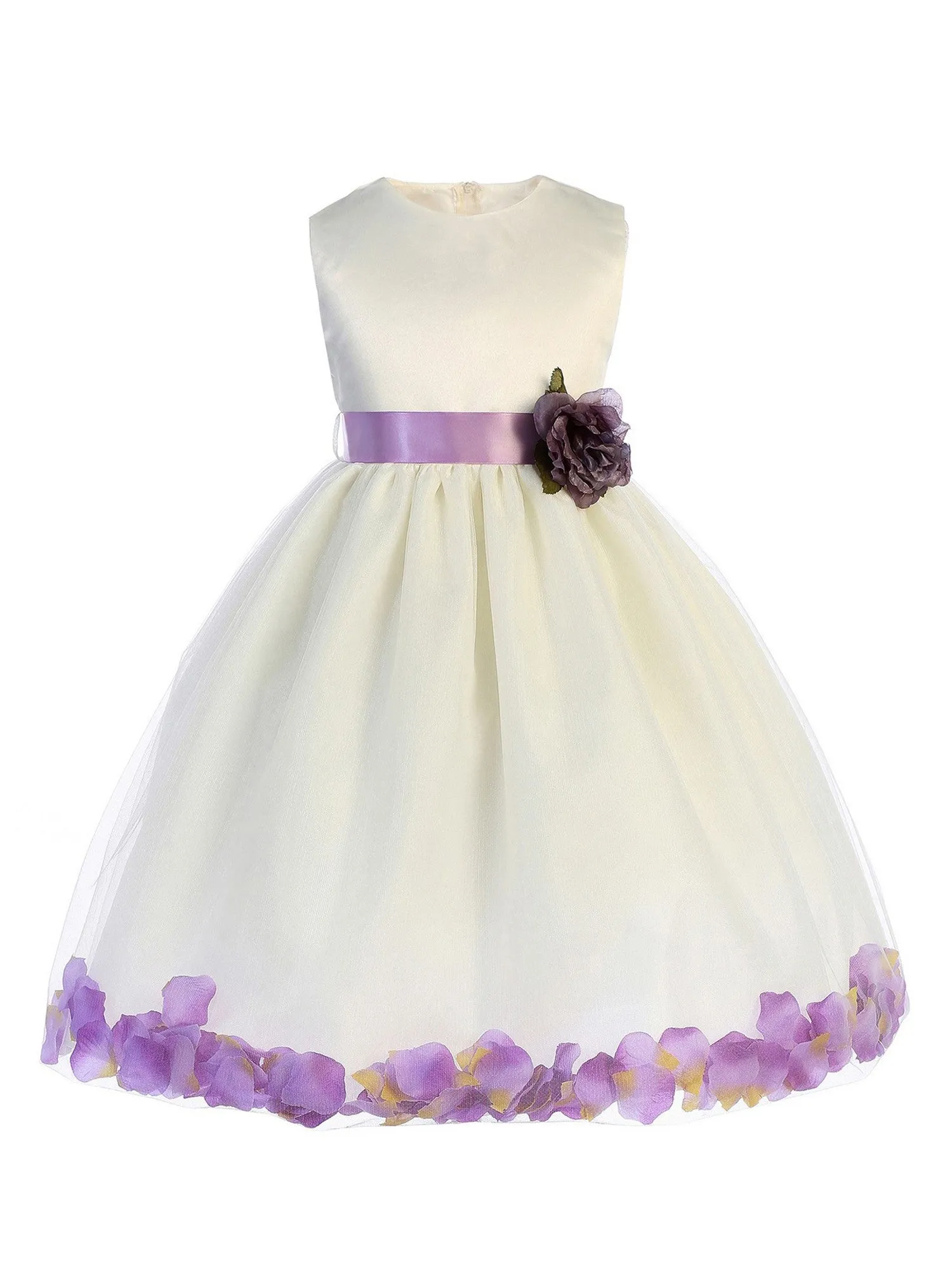 Baby Girls Ivory Lilac Floating Petals Flower Girl Dress 6-24M