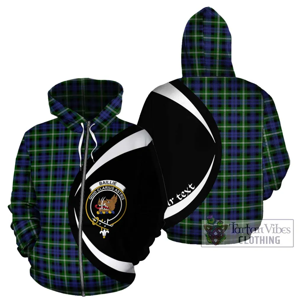 Baillie (Bailey) Tartan Hoodie with Family Crest Circle Style