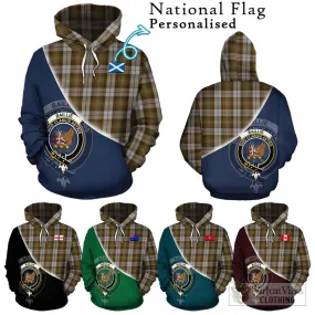 Baillie Dress Tartan Hoodie with Personalised National Flag and Family Crest Half Style