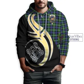 Baillie of Polkemmet Tartan Hoodie with Family Crest and Celtic Symbol Style