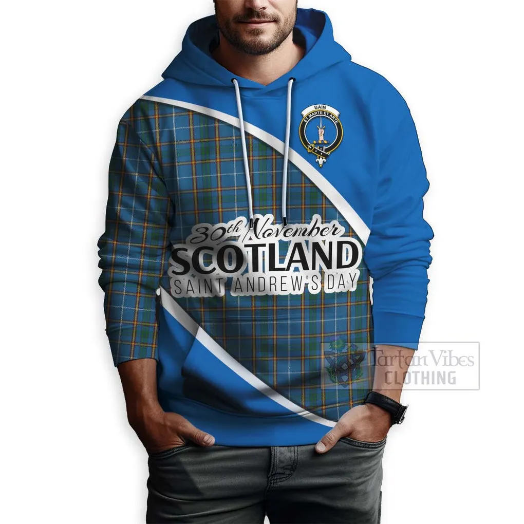 Bain Family Crest Tartan Hoodie Celebrate Saint Andrew's Day in Style