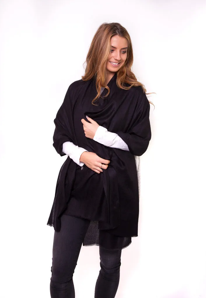 Black Full Cashmere Scarf