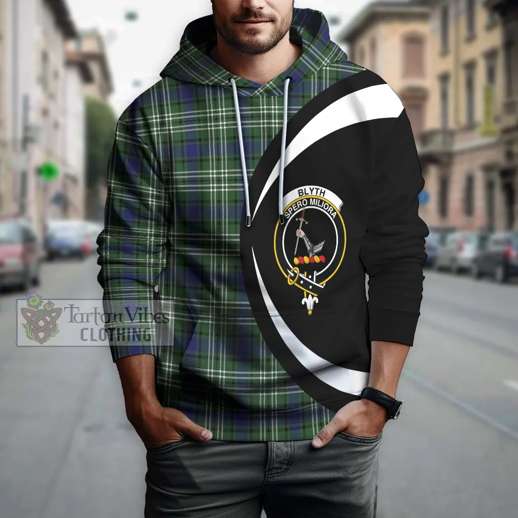 Blyth Tartan Hoodie with Family Crest Circle Style