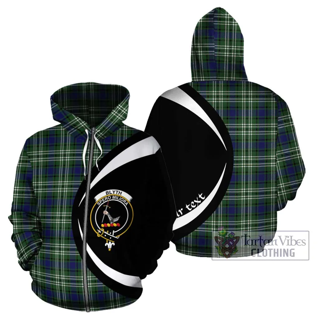 Blyth Tartan Hoodie with Family Crest Circle Style