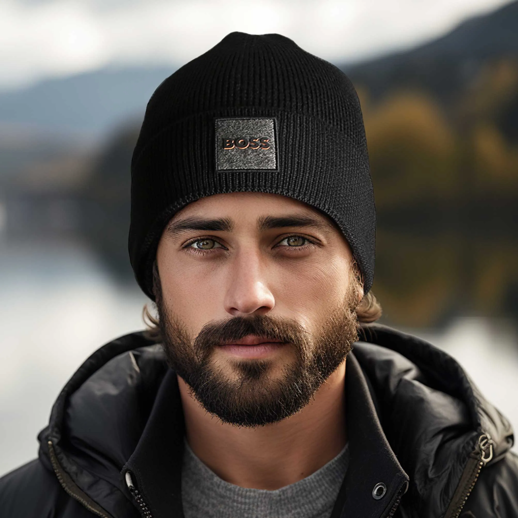 BOSS Foxxy Beanie Hat in Black