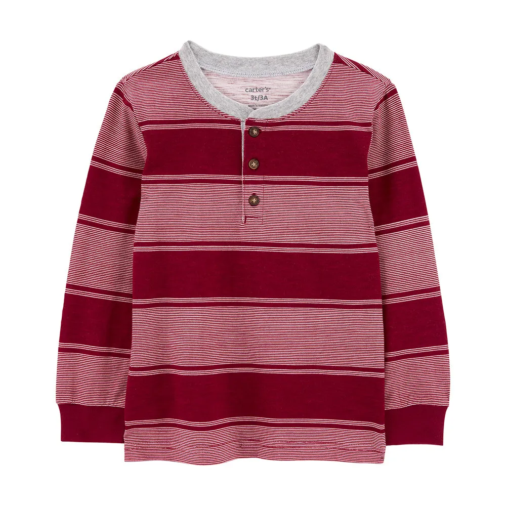 Boys' Striped Henley T-Shirt