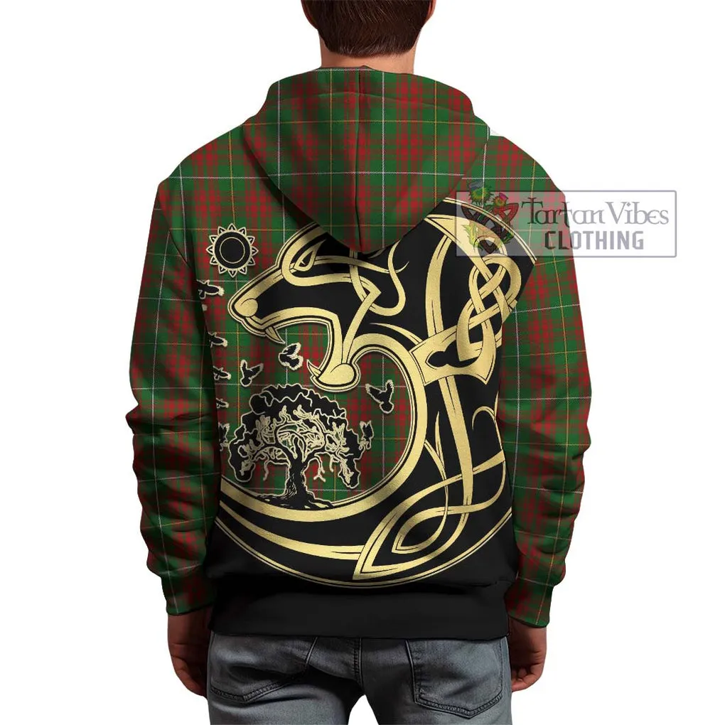 Bruce Hunting Tartan Hoodie with Family Crest Celtic Wolf Style