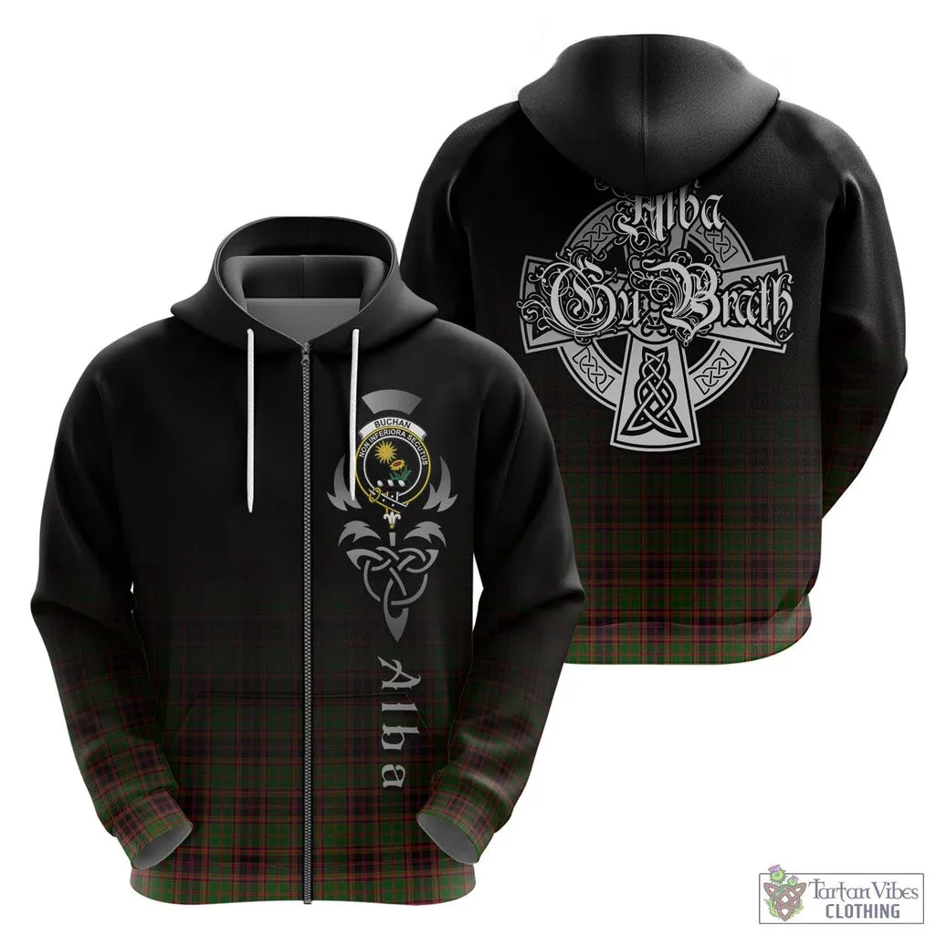 Buchan Tartan Hoodie Featuring Alba Gu Brath Family Crest Celtic Inspired