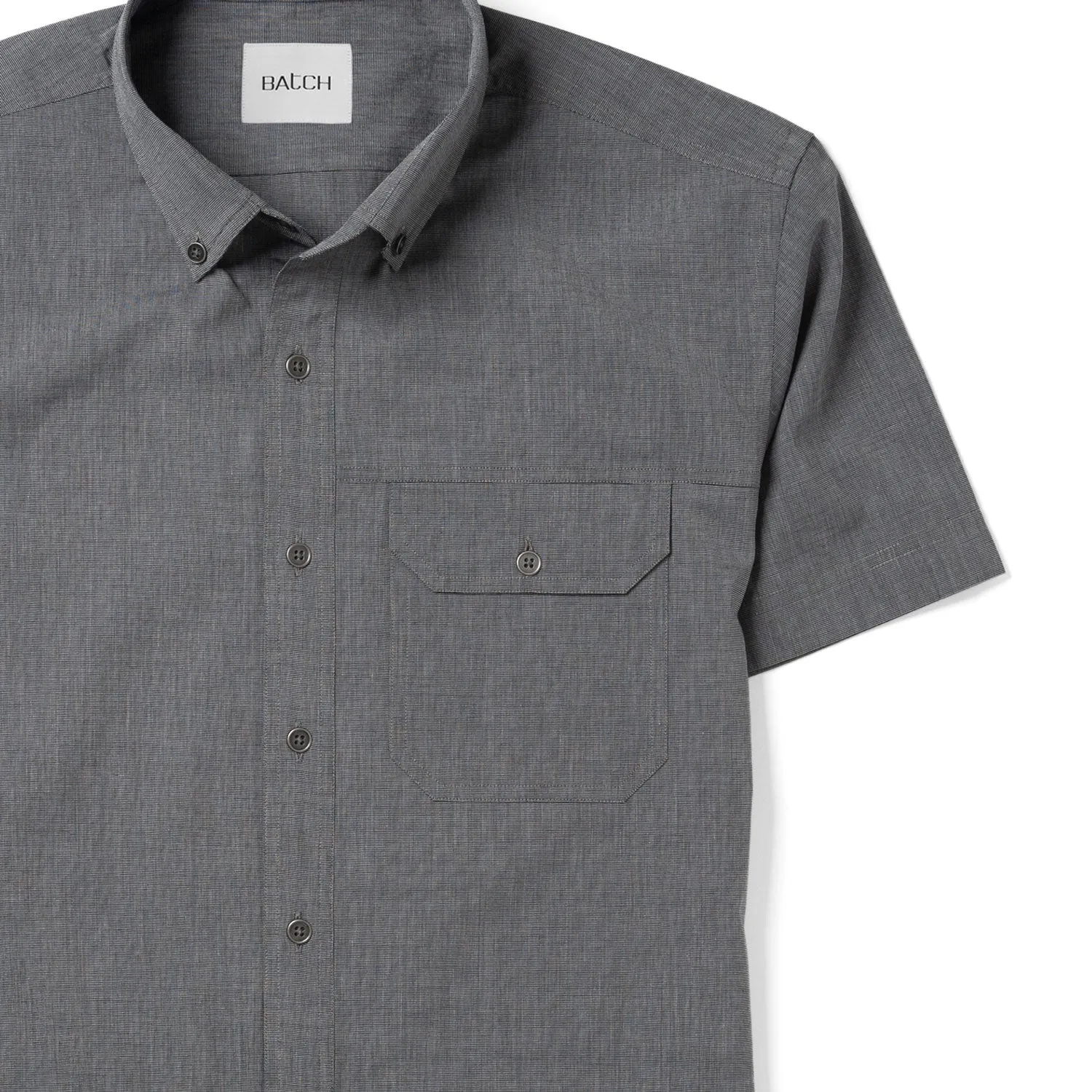 Builder Short Sleeve Casual Shirt – Titanium Gray Cotton End-on-end