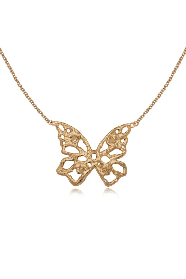 Butterfly ~ Medium Inline Necklace in Gold