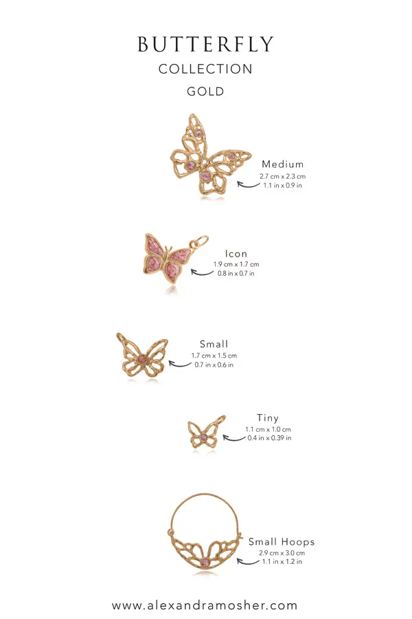 Butterfly ~ Medium Inline Necklace in Gold