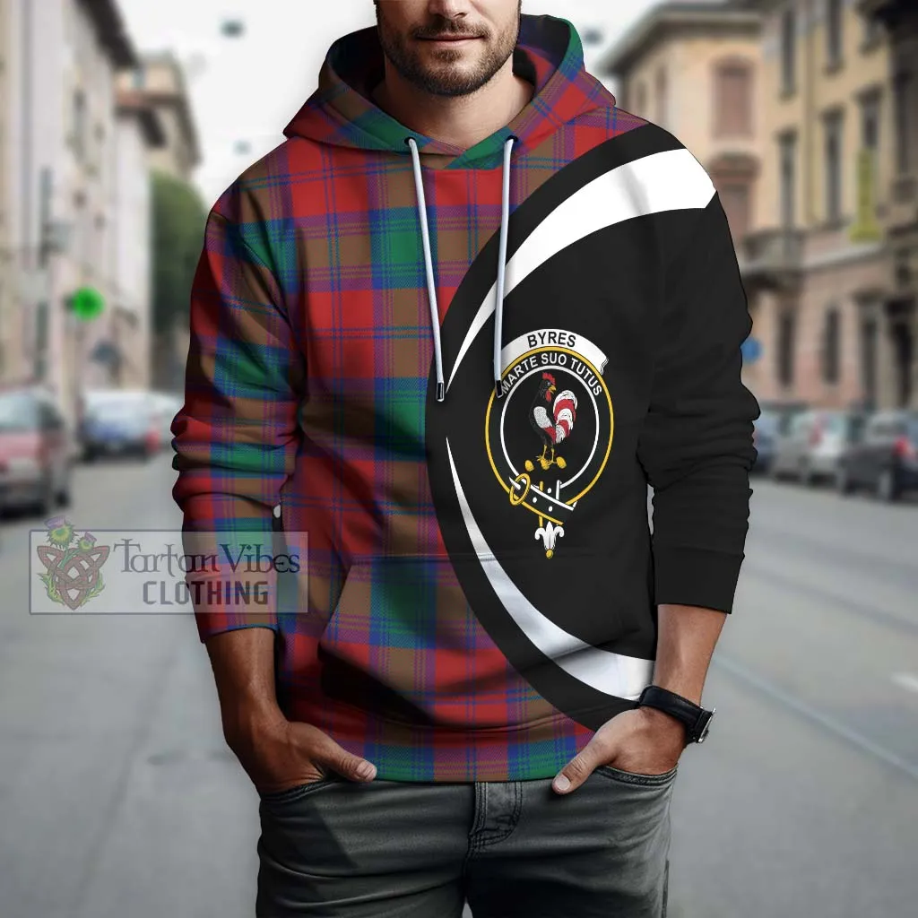 Byres (Byses) Tartan Hoodie with Family Crest Circle Style