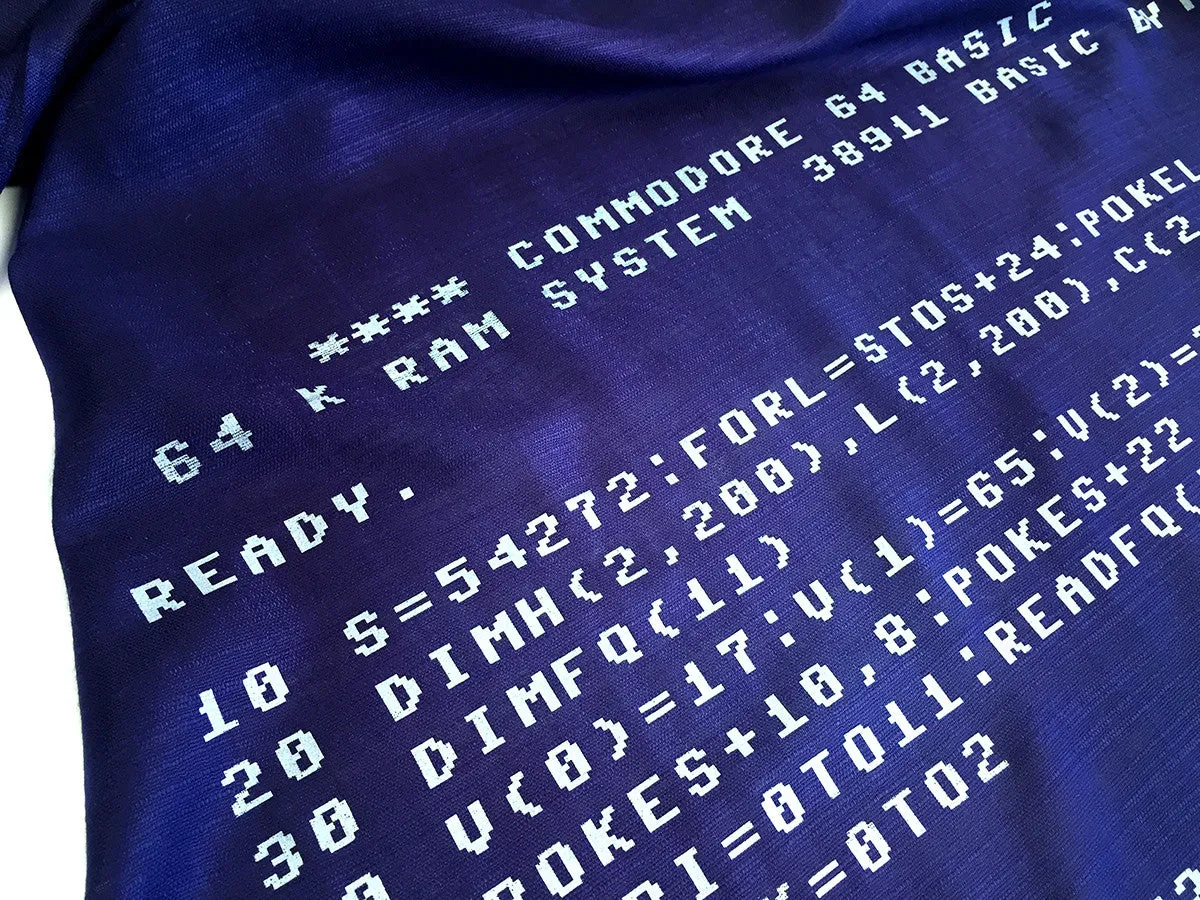 c64 Scarf. Commodore BASIC Code linen-weave pashmina