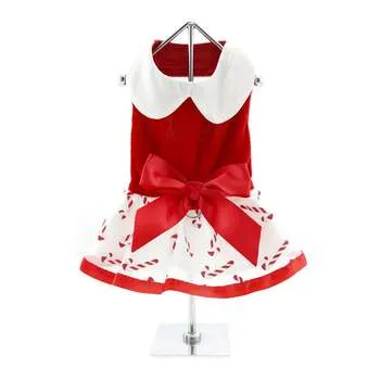 Candy Canes Holiday Dog Harness Dress