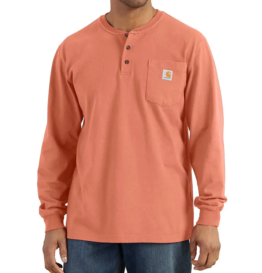 Carhartt Long Sleeve Henley Shirt Orange