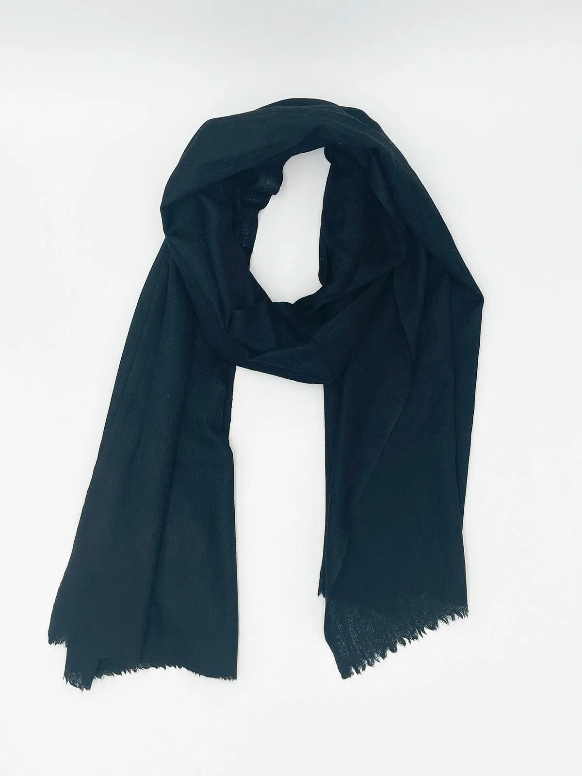 Cashmere Scarf - PLAIN BLACK