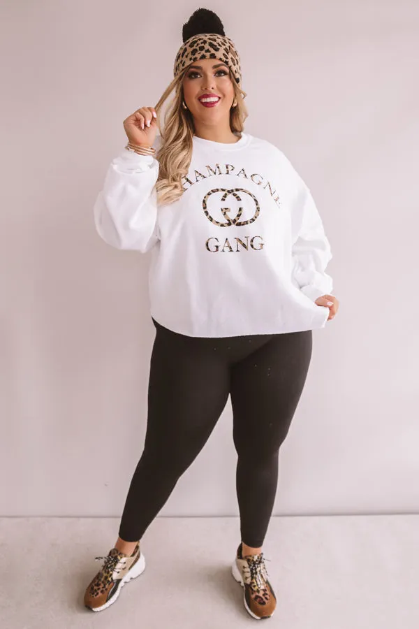 Champagne Gang Crop Sweatshirt Curves