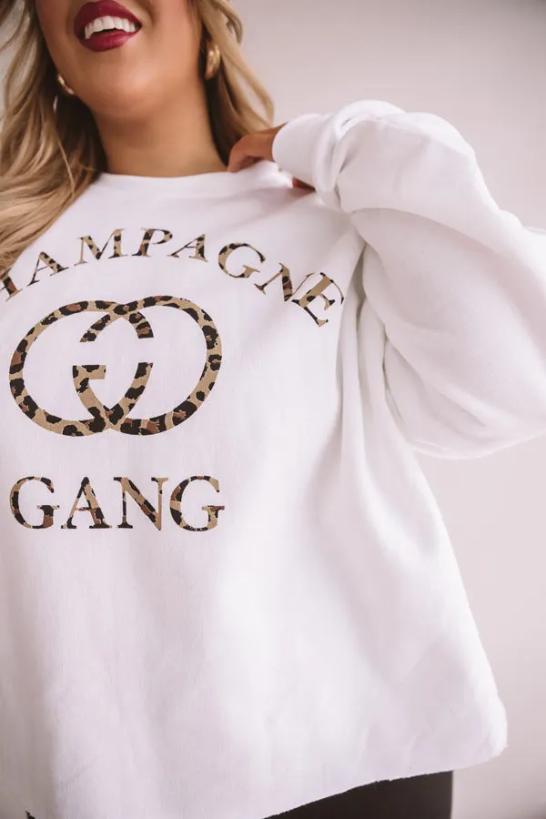 Champagne Gang Crop Sweatshirt Curves