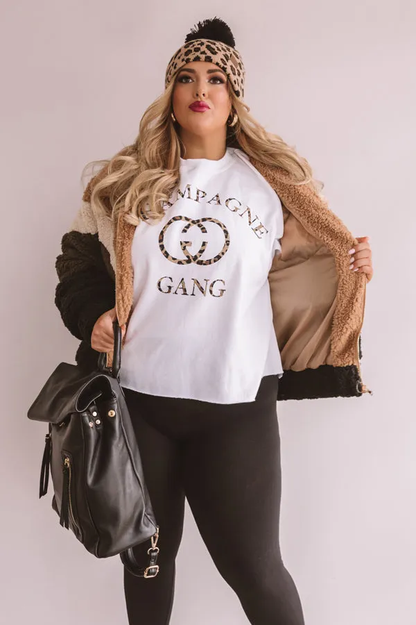 Champagne Gang Crop Sweatshirt Curves