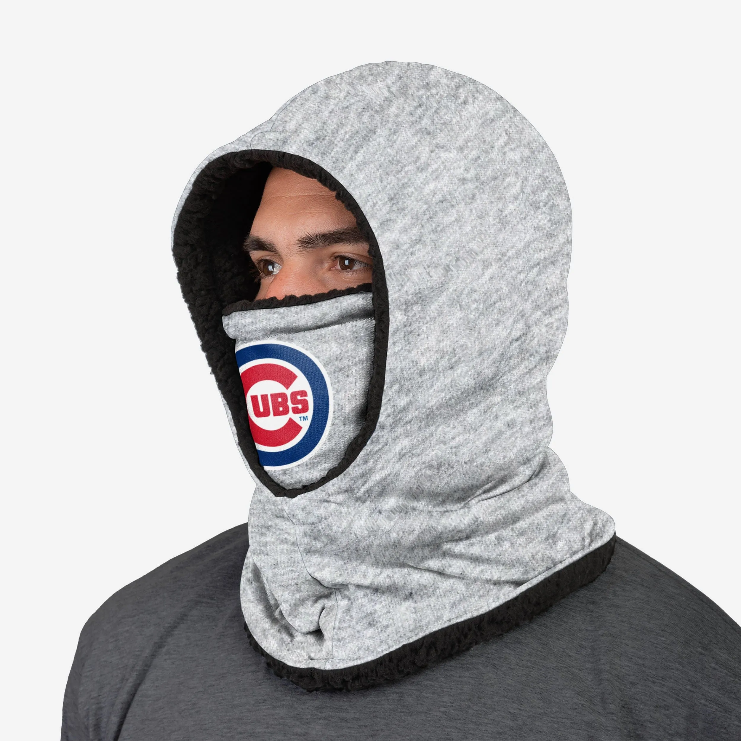 Chicago Cubs Heather Grey Big Logo Hooded Gaiter