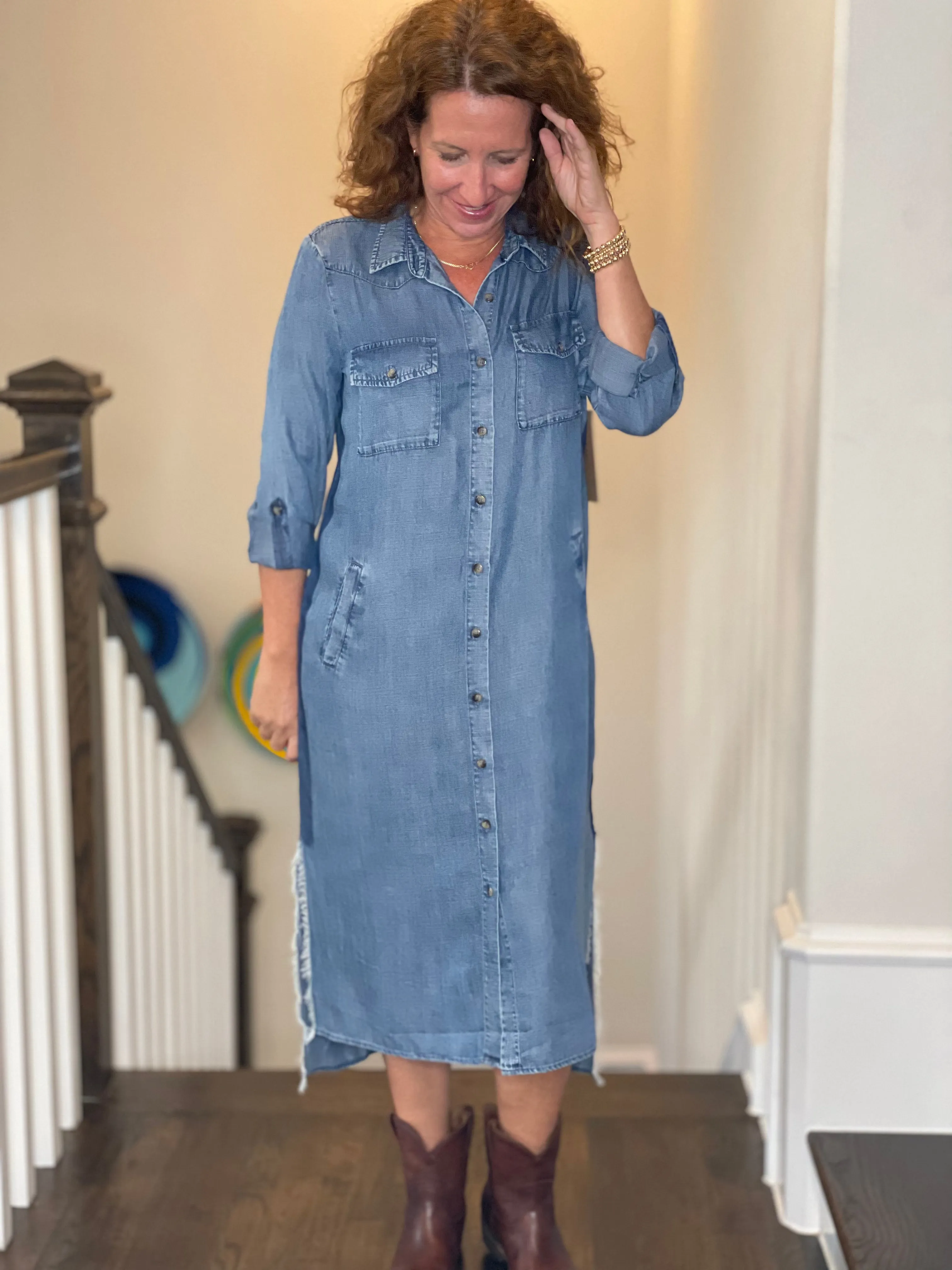 City 2-Way Chambray Dress