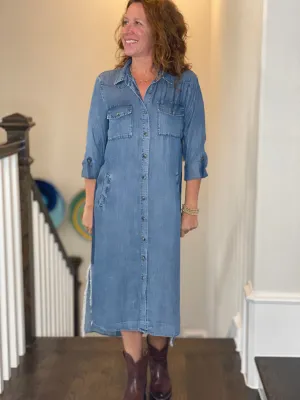 City 2-Way Chambray Dress